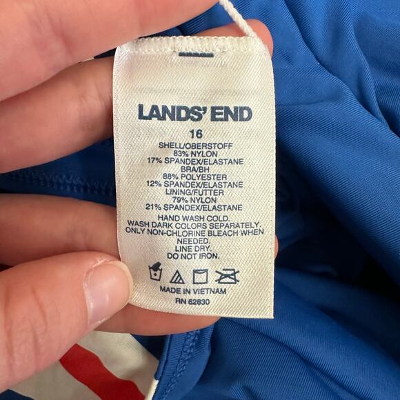 Lands’ End Stripe Tankini Top Size 16 – LYCRA® Xtra Life Supportive Swimwear - Picture 2 of 9